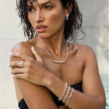 Load image into Gallery viewer, Lagos Sterling Silver Caviar Spark Wave Diamond Bar Bracelet