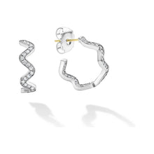 Load image into Gallery viewer, Lagos Sterling Silver Caviar Spark Wave Diamond Hoops