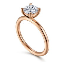 Load image into Gallery viewer, Gabriel "Lark" 14K Rose Gold Solitaire Engagement Ring