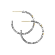 Load image into Gallery viewer, Lagos 18K & Sterling Silver Caviar Hoop Earrings