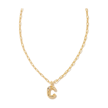 Load image into Gallery viewer, Kendra Scott Gold Letter Initial Necklace In White Crystal
