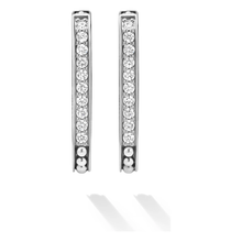 Load image into Gallery viewer, Lagos Sterling Silver Caviar Spark Diamond Linear Huggie