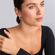 Load image into Gallery viewer, Lagos Sterling Silver Caviar Spark Diamond Linear Huggie