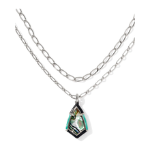 Load image into Gallery viewer, Kendra Scott Camry Silver Enamel Frame Multi Strand Necklace in Abalone Shell