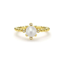 Load image into Gallery viewer, Lagos 18K Luna Fleur Pearl & Diamond Ring