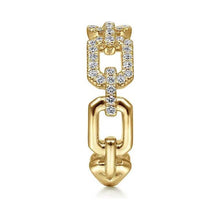 Load image into Gallery viewer, Gabriel 14K Yellow Gold Pave Diamond Link Ring
