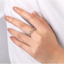Load image into Gallery viewer, Gabriel 14K Yellow Gold Pave Diamond Link Ring