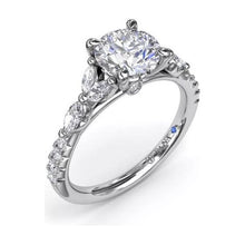 Load image into Gallery viewer, Fana 14K Yellow Gold Vintage Floral Diamond Engagement Ring