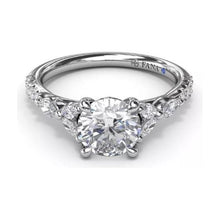 Load image into Gallery viewer, Fana 14K Yellow Gold Vintage Floral Diamond Engagement Ring