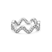 Load image into Gallery viewer, Lagos Sterling Silver Caviar Spark Diamond Wave Eternity Ring