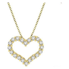 Load image into Gallery viewer, 14K Gold 1/2cttw Diamond Open Heart Pendant