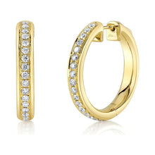 Load image into Gallery viewer, 14K Yellow Gold 0.75cttw Diamond Hoop Earrings