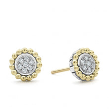 Load image into Gallery viewer, Lagos 18K and Sterling Silver Caviar Diamond 9mm Stud Earrings