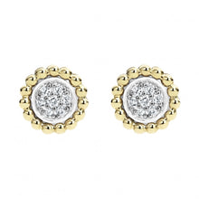 Load image into Gallery viewer, Lagos 18K and Sterling Silver Caviar Diamond 9mm Stud Earrings