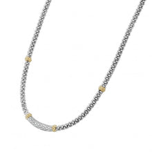 Load image into Gallery viewer, Lagos 18K and Sterling Silver 16" Caviar Lux Diamond Station Necklace