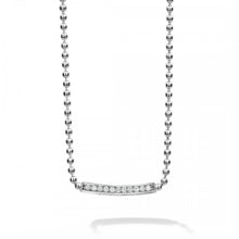 Load image into Gallery viewer, Lagos Sterling Silver Caviar Spark Small Diamond Bar Necklace