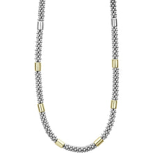 Load image into Gallery viewer, Lagos 18K and Sterling Silver High Bar 7mm Smooth Station Necklace