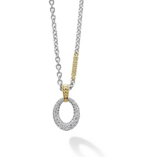 Load image into Gallery viewer, Lagos 18K and Sterling Silver Caviar Lux Oval Drop Station Necklace