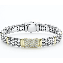 Load image into Gallery viewer, Lagos 18k Gold and Sterling Silver Diamond Station Bracelet