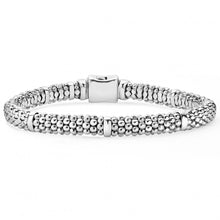 Load image into Gallery viewer, Lagos Sterling Silver Caviar 7 Smooth Station 6mm Bracelet
