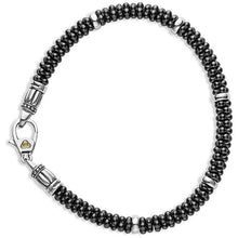 Load image into Gallery viewer, Lagos Black Caviar Silver Station Bracelet