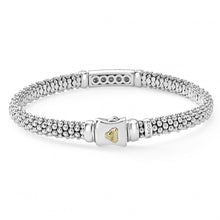 Load image into Gallery viewer, Lagos Sterling Silver and 18K YG Caviar Lux Diamond Bar Bracelet