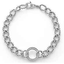 Load image into Gallery viewer, Lagos Sterling Silver Caviar Spark Diamond Circle Beaded Link Bracelet