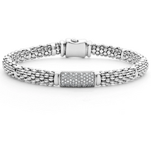 Load image into Gallery viewer, Lagos Sterling Silver Signature Caviar Diamond 6mm Bracelet