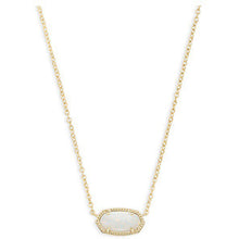 Load image into Gallery viewer, Kendra Scott Gold Elisa Necklace in White Kyocera Opal