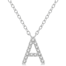 Load image into Gallery viewer, 10K White Gold Diamond Initial Necklace