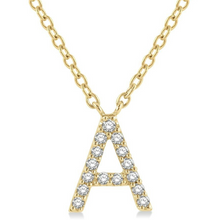Load image into Gallery viewer, 10K Yellow Gold Diamond Initial Necklace