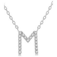 Load image into Gallery viewer, 10K White Gold Diamond Initial Necklace