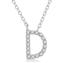 Load image into Gallery viewer, 10K White Gold Diamond Initial Necklace
