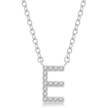 Load image into Gallery viewer, 10K White Gold Diamond Initial Necklace