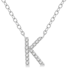 Load image into Gallery viewer, 10K White Gold Diamond Initial Necklace