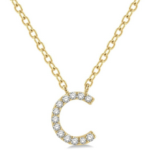 Load image into Gallery viewer, 10K Yellow Gold Diamond Initial Necklace