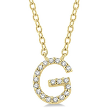 Load image into Gallery viewer, 10K Yellow Gold Diamond Initial Necklace