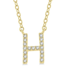Load image into Gallery viewer, 10K Yellow Gold Diamond Initial Necklace