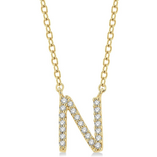 Load image into Gallery viewer, 10K Yellow Gold Diamond Initial Necklace