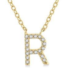 Load image into Gallery viewer, 10K Yellow Gold Diamond Initial Necklace