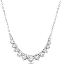 Load image into Gallery viewer, 14K Gold 1cttw Graduated Diamond Smile Pendant