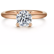 Load image into Gallery viewer, Gabriel "Lark" 14K Rose Gold Solitaire Engagement Ring