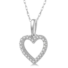 Load image into Gallery viewer, 10K White Gold Diamond Heart Pendant