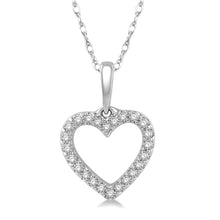 Load image into Gallery viewer, 10K White Gold Diamond Heart Pendant