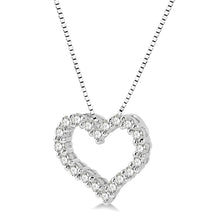 Load image into Gallery viewer, 14K Gold 1/2cttw Diamond Open Heart Pendant