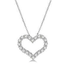 Load image into Gallery viewer, 14K Gold 1/2cttw Diamond Open Heart Pendant