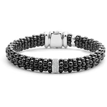 Load image into Gallery viewer, Lagos Black Caviar Diamond Station Bracelet