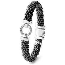 Load image into Gallery viewer, Lagos Black Caviar Diamond Circle Bracelet