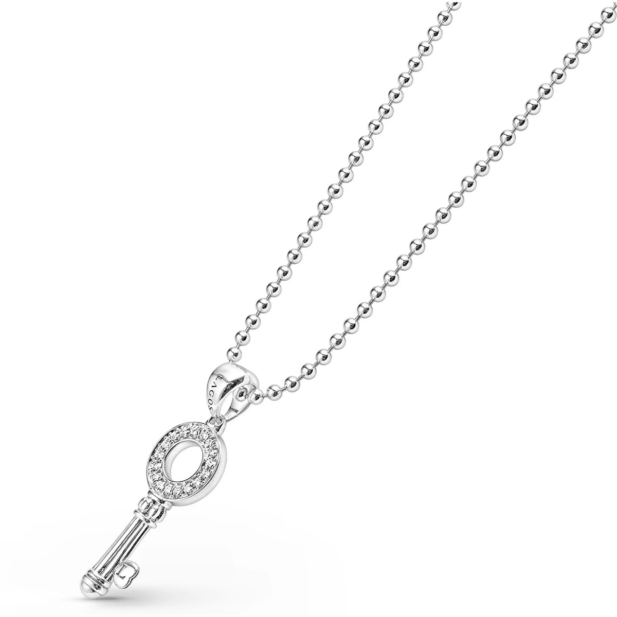 Lagos Signature Sterling Silver Key Pendant Necklace, 34