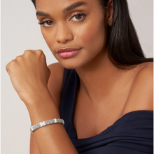 Load image into Gallery viewer, Lagos Sterling Silver White Caviar Ceramic Single Diamond Station Bracelet